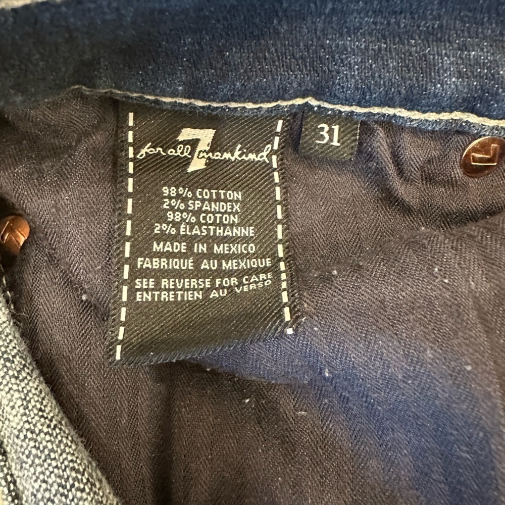 7 for all Mankind Josefina Skinny Boyfriend Destroyed Denim Jeans - Picture 8 of 9